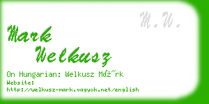 mark welkusz business card